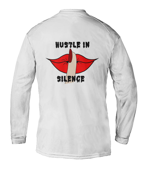 HUSTLE IN SILENCE WHITE LONG SLEEVE