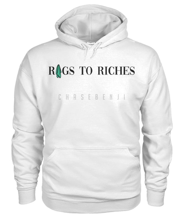 RAGS TO RICHES WHITE HOODIE
